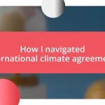 How I navigated international climate agreements