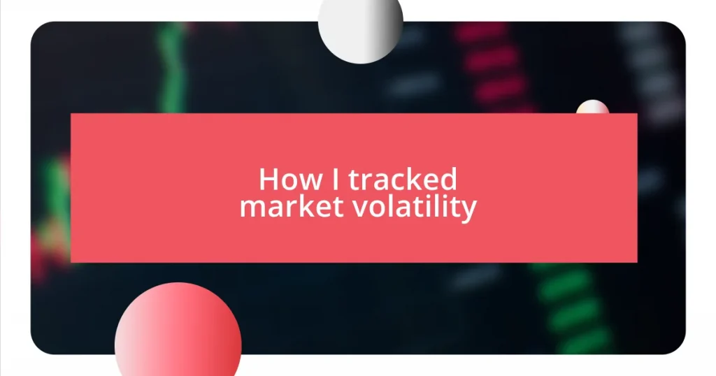 How I tracked market volatility