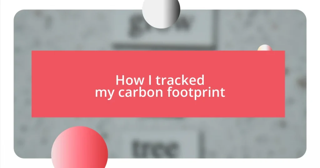 How I tracked my carbon footprint