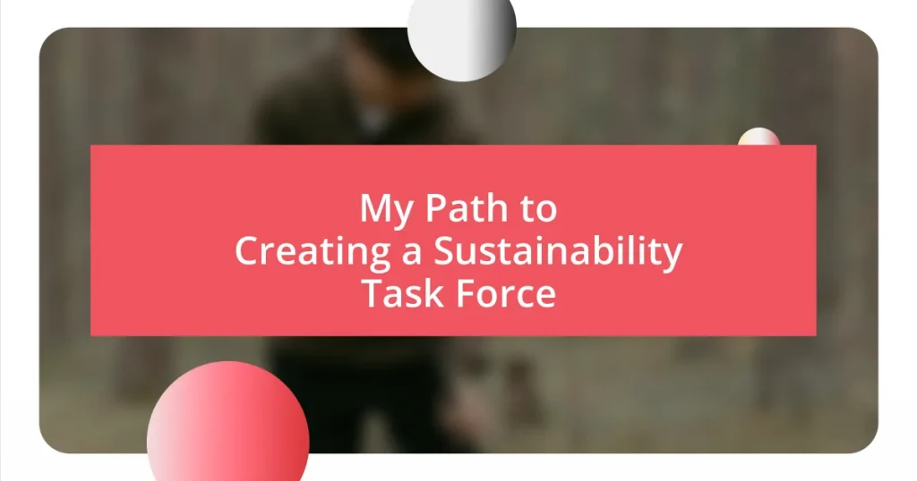 My Path to Creating a Sustainability Task Force