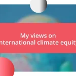 My views on international climate equity