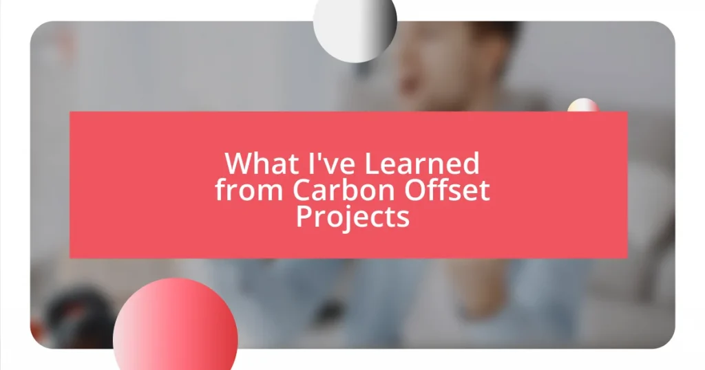 What I’ve Learned from Carbon Offset Projects